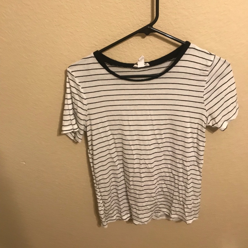 Black and white striped tee